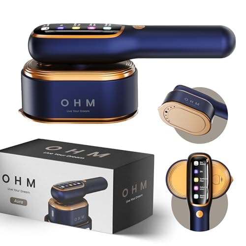 OHM Aura Portable Clothes Steamer & Handheld Travel Steam Iron (Blue)