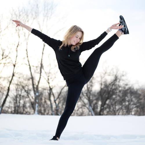 Walifrey Fleece Lined Leggings Women, High Waisted Thermal Leggings Women Black LXL — view 2