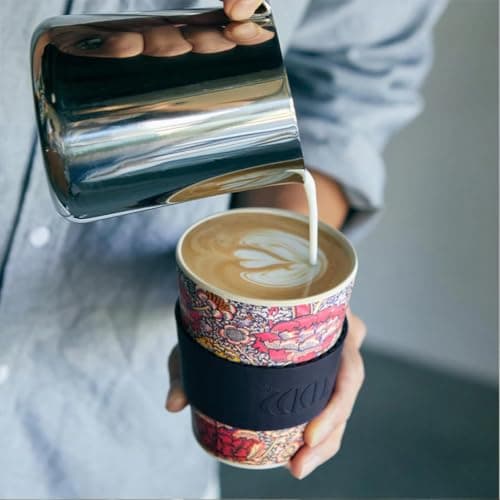12oz 350ml William Morris Reusable Eco-Friendly 100% Plant Based Coffee Cup - Melamine Free & Biodegradable Dishwasher/Microwave Safe Travel Mug, Wandle — view 6