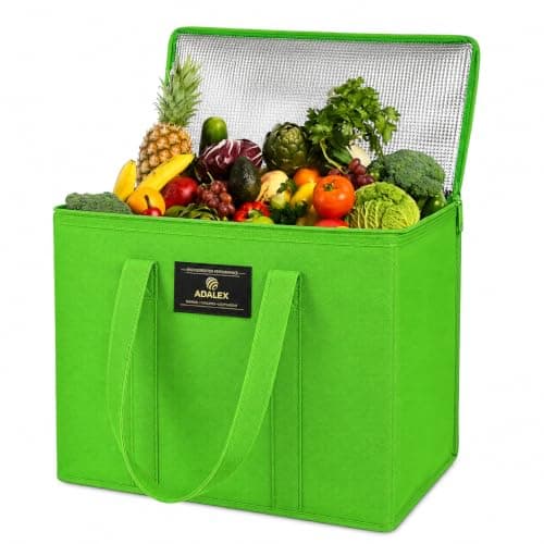 Adalex Global 26L Cool Bag Cooler Bag and Cooler Box, Insulated Food Delivery for Uber Eats, Thermal for Hot and Frozen Food, Picnic and Grocery Delivery, Freezer Shopping (22x30x40cm 26l Green, XL)