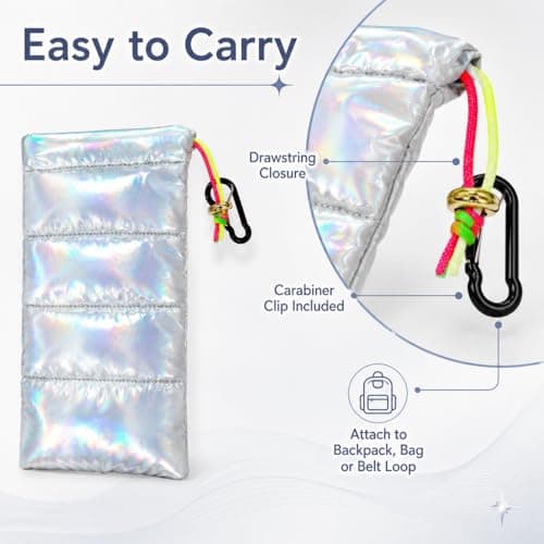 PHX Grove Iridescent Silver Thermal Phone Pouch, 7.48 x 4.13 Inch — view 5