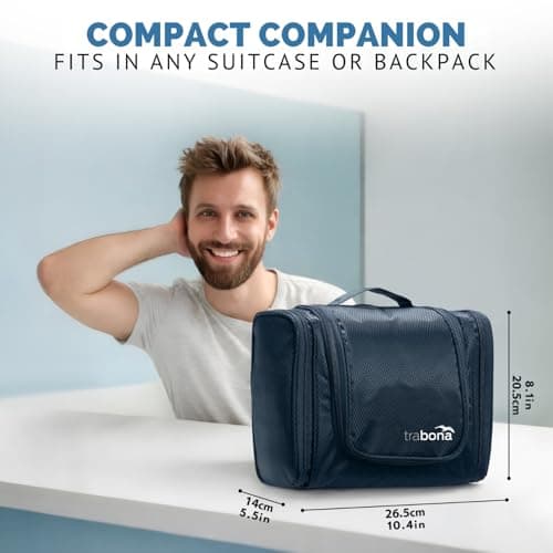 TRABONA Travel Toiletry Bag for Women and Men with Improved Concept [2026] — view 2