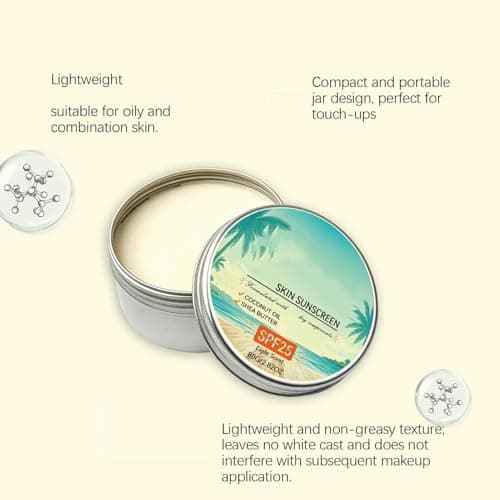 Natural Sunscreen SPF 25, Organic Moisturising Sun Cream for Face & Body, Water-Resistant Lightweight Protection, Travel Size Daily Skincare for Sensitive Skin, Suitable for Women & Men (2pc) — view 4