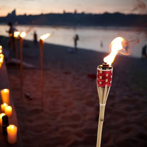 2pcs Bamboo Torch Outdoor Lighting for Yard and Lawn — view 3