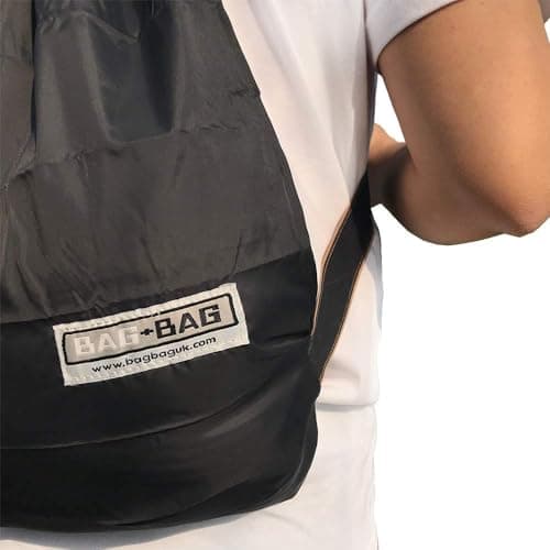 BAG-BAG Durable Packable Backpack More - Ultra Lightweight Water Resistant Foldable Outdoor Daypack Collapsible Backpack for Day Hiking, Travel£¬Shopping (Black, Backpack) — view 6
