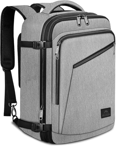 MATEIN for New Expandable Ryanair Cabin Bags 40x30x20 Underseat, Travel Rucksack Cabin Size, Ryan Air Bag 40x30x20, Under Seat Flight Backpack, Hand Luggage Backpack for Travelling, Grey