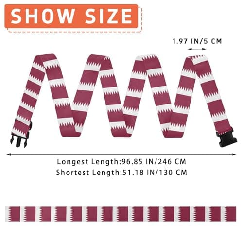 2 Pack Luggage Strap National Flag of Qatar Flag of Réunion Portable Adjustable Bag Packing Strap for Women Men Travel School Business Trips — view 3