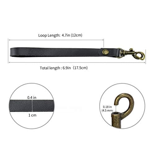 Allzedream Genuine Leather Wristlet Strap Replacement Clutch Purse Key Wrist Lanyard, Black, M — view 4