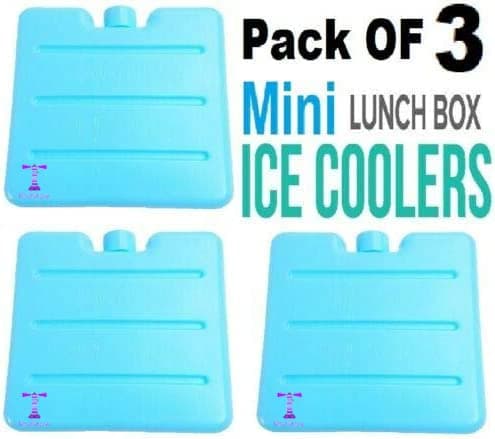 PaulStore Mini Reusable Ice Freezer Blocks (3-Pack) - Slim Gel Ice Packs for Kids & Adults Lunch Boxes - Travel Cooler Bag Accessories for Picnic, Work, and Travel — view 3