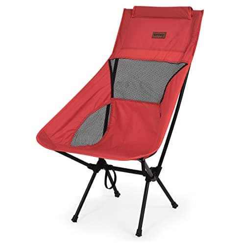 Rainberg Ultra Lightweight High Back Camping Chair, Folding Chair, Camping Chairs for Adults, Foldable Garden Outdoor Picnic BBQ Chairs. (Pack of 1, Red)
