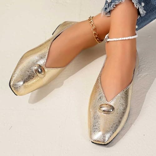 2026 Trainers, Women's Shoes, Slippers, Casual Shoes, Comfortable Flat Low Shoes with Low Heel, Breathable, Lightweight, Everyday Hiking Shoes for Women, gold, 8 UK — view 4