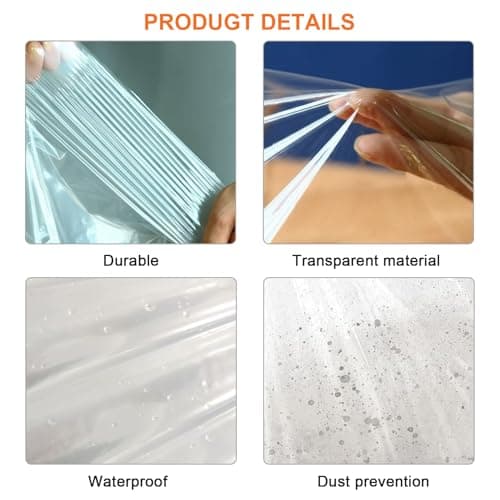 6 Pcs Extra Large Clear Plastic Storage Bags, 150 x 150cm Clear Large Plastic Bags for Clothes, Furniture, Luggage, Suitcase, Quilts, Chair, Bike, Big Plush Storage Bag — view 4