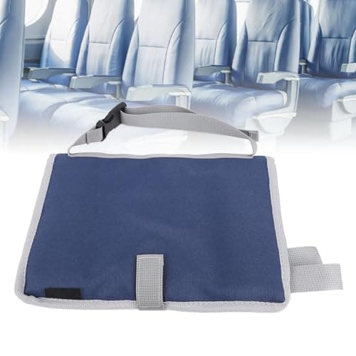 YWBL-WH Foldable Kids and Adults Travel Tray Cover for Airplane Tray Table, Multifunctional Airplane Tray Organizer, Tray Table Organizer for Snacks, Toys (Navy Blue) — view 3