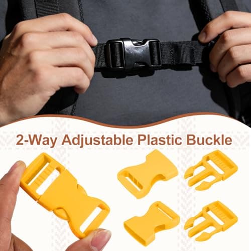 PATIKIL 4 Pcs 1" Quick Side Release Buckle Plastic Buckle Clip Yellow — view 4