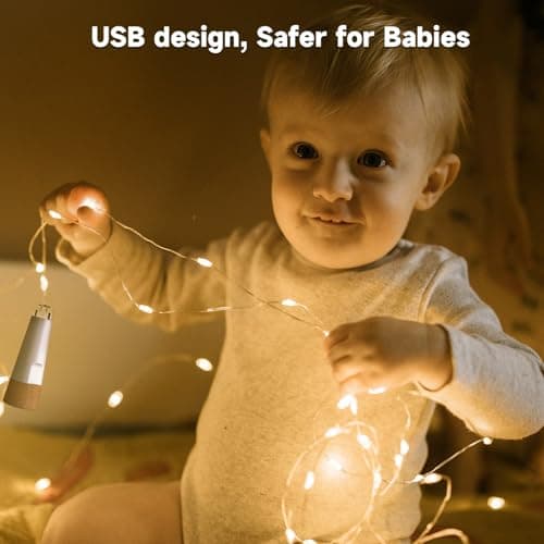 KOBWA Bottle Lights with Cork, USB Rechargeable Wine Bottle Light Battery Operated Jars Fairy Lights, 2025 Upgraded String Lights for Xmas Decorations(Warm White, 3 Pack) — view 5