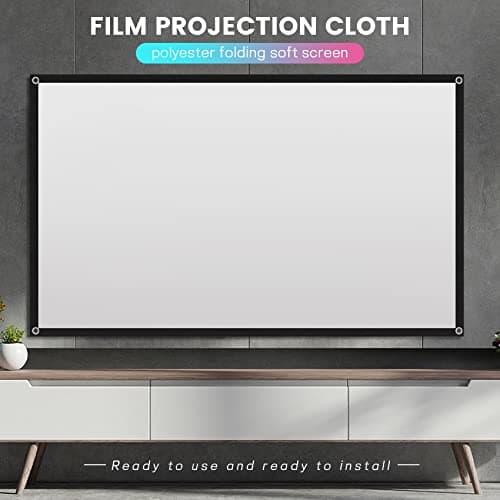 Ksrnsne Portable Projector Screen for Home Theater Outdoor HD White Foldable Anti-Crease (72Inch) — view 2