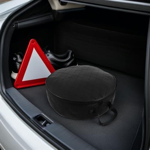 GALPADA Electric Car Charger Storage Bag with Separate Compartments and Handle, Sturdy Pu Material Ev Cable Organizer for Outdoor Travel and Car Trunk Use, Scratch-resistant round Design — view 6
