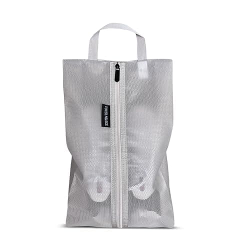 Travel Shoe Bags, Water Resistant TPU Mesh with Zipper, Travel Essentials for Men & Women (Grey, 1 Set)