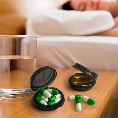 3 PCS Single Pill Box, Small Pill Box for Pocket, Small Tablet Box, Mini Pill Organizer, Portable Mini Pill Case, for Home, Work, Outdoor & Camping(Black) — view 4