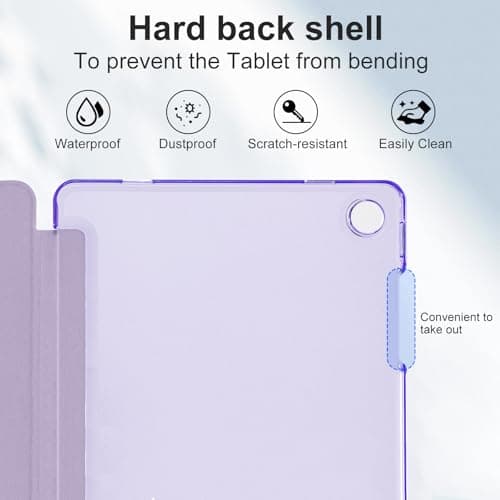 CoBak for Samsung Galaxy Tab A11+ Plus 11 Inch 2025/A9+ Plus 2023 - PU Leather Smart Cover for Tab A11+, Translucent Hard Shell, Multi-Viewing Angles, Purple — view 5
