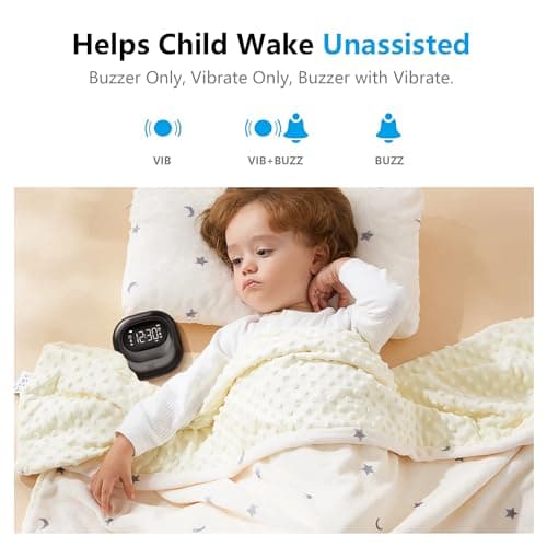 Mesqool Vibrating Alarm Clock for Heavy Sleepers - Rechargeable Bed Shaker with Loud Sound, Under Pillow Vibrator for Deaf, Ideal for Bedroom & Travel — view 2