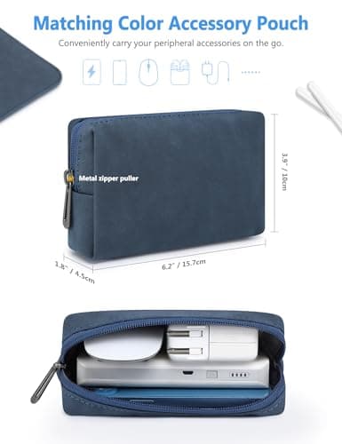 HYZUO 13 Inch Laptop Case Bag Sleeve for MacBook Pro Air M5, Navy Blue — view 5