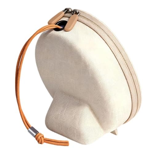 CUNZJIA Portable Travel Case, Round Hard Shell, Closure, Wrist Strap Carry, Daily Storage, Bag Companion