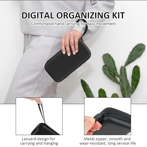 Power Bank Case Shockproof Carrying Case Travel Cable Organiser Hard Drive Case Travel Bags Organiser EVA Tech Pouch Multifunctional Cable Bag for Electronics Travelling Essentials Accessories — view 5