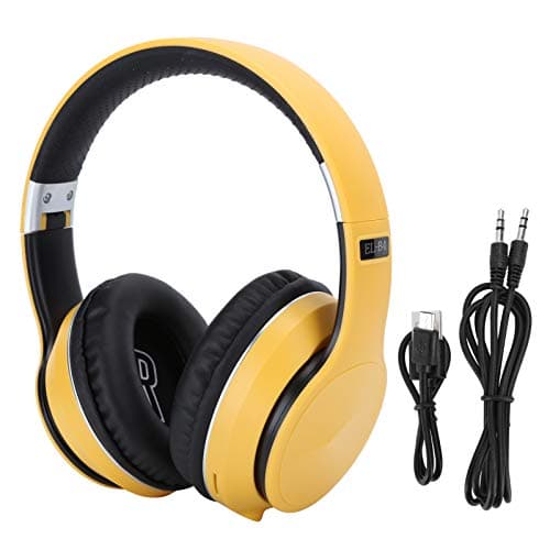 Kelawoly Wireless Bluetooth Headset, Foldable with FM Radio (Yellow) — view 6