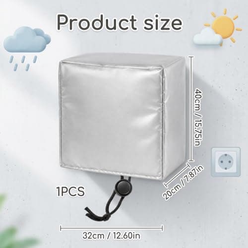 QhgPnt 1 PC EV Charging Station Weather Cover, Oxford Fabric Outdoor Portable EV Charger Plug Port Cover, Silver Charging Port Protection (40x32x20 cm) — view 2