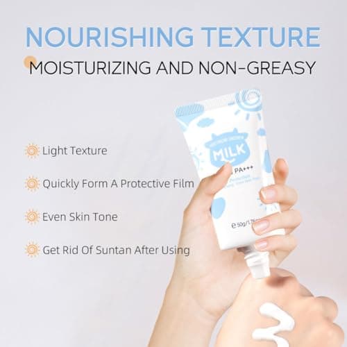 Wenrny Daily Moisturizing Milk Sunscreen for Face & Body,2 Pack Everyday Milk Sunblock with Sodium Hyaluronate for Even Skin Tone,Long Lasting Travel Size Broad Spectrum Sun Protection Cream — view 2