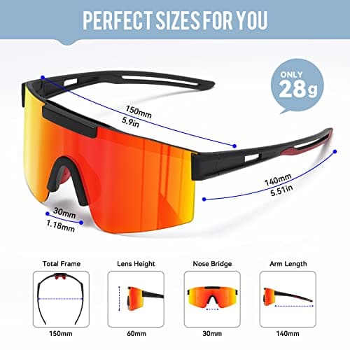 konqkin Cycling Glasses-Sports-Sunglasses-Mens-Womens-Polarised-orange — view 2