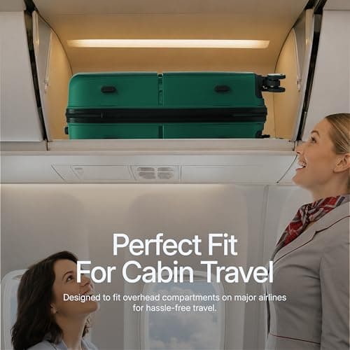 Preston Morgan 21" 55x37x20cm Cabin Suitcase for Ryanair, EasyJet, TUI, Wizzair, BA, Lightweight Rolling Laptop Travel Case on 4 Wheels and Built in TSA Lock | Green — view 4
