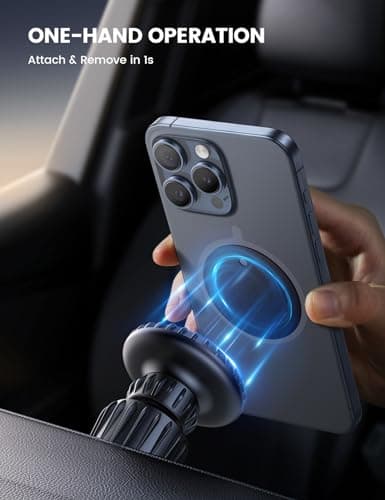 Lamicall Magnetic Car Phone Holder Vent 2025 Upgrade 6X N52 Strong Magnets, Universal Mobile Phone Mount Hook, 360 Rotating Air Vent Cradle for iPhone, Samsung, Huawei, All Smartphones & Tablets — view 5
