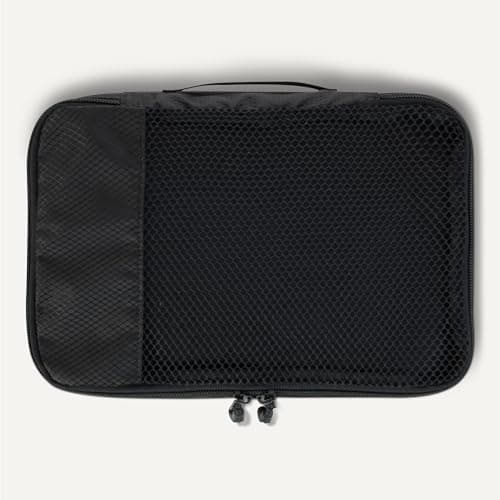 Amazon Essentials 4-Piece Packing Cubes Travel Accessories Set, Luggage Organiser with Double Zip, Mesh Top, Polyester, Small, Black (Previously Amazon Basics) — view 5