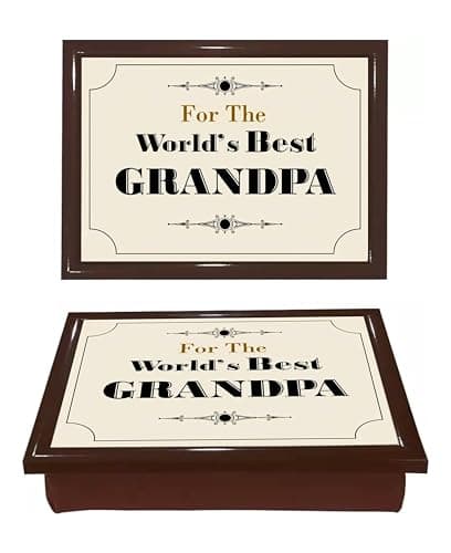 Lap Tray with Bean Bag Cushion Padded World's Best Grandpa Grandad Dinner Serving Laptop Holder Breakfast in Bed Serving Laptray Dinner Lunch Caravan Camping Camping Camper Van Motivational Learning