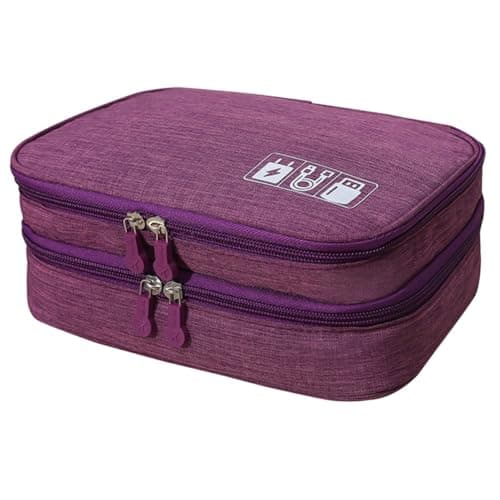 Electronics Travel Organizer Case Large Capacity Cotton Linen