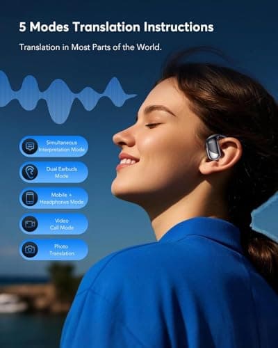 Paekole AI Translation Earbuds Real Time - 198 Language Translator Earbuds, Two-Way Language Translator Device, 6-in-1 Translating Device, Translate Ear Buds for Travel Learning with Charging Case — view 4