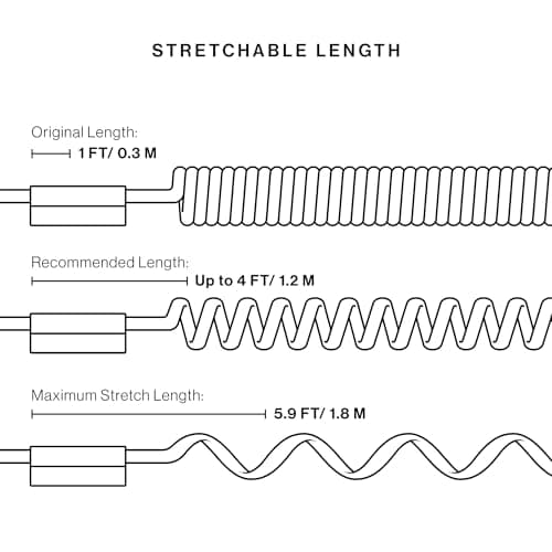 Native Union USB-C Pop Cable - Coiled Extendable – 4ft Recommended Length – Ultra-Strong Charging Cable Compatible with iPhone Air, 17, 17 Pro Max, iPad, Galaxy S25, Flip 7, Fold 7 (Pine) — view 3