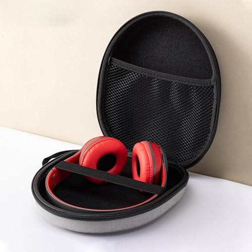 Headphone Case, Over Ear Wireless Headphones Case Universal Portable Travel Headphone Storage Cover Bag (Grey) — view 6