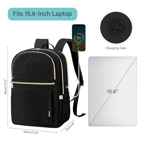 HOMIEE Travel Backpack for Women, 15.6 Inch Laptop Carry On Bag, 20L — view 2
