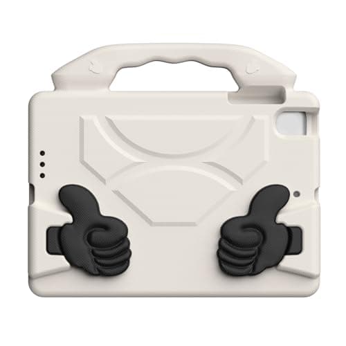 Ejoyous Protective Case EVA Shockproof Tablet Case with 90 Degree Rotatable Grip Stand for Mini 1 2 3 4 5 7.9 Inch for Kids Students Travel Learning (Cream White)