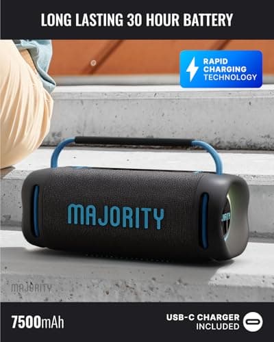 MAJORITY Move 4 Portable Bluetooth Speaker Wireless | Dynamic LED Effects — view 2