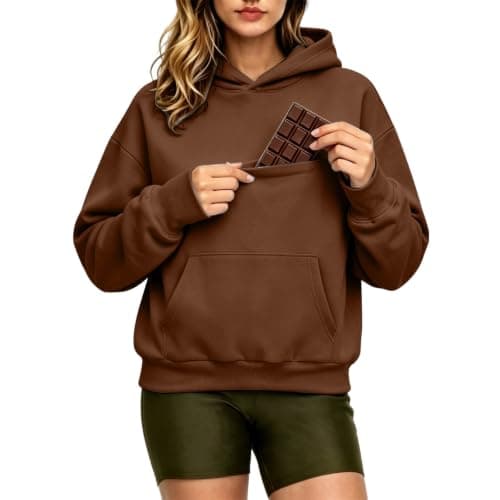2026 Zip Up Hoodies for Women UK Oversized Winter Jackets Sweatshirt Cozy Hooded Sweatshirt With Large Pocket And Front Earphone Pocket For (Coffee, XXXXL) — view 2