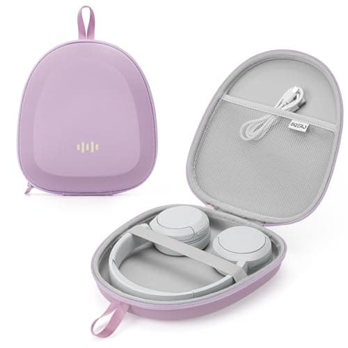 Headphone Case Hard Shell Super-Slim for Sony/JBL/Bose/Soundcore Anker/BERIBES KVIDIO TOZO JLab Over-Ear Headphones Universal Portable Travel Organizer Bag (Purple)