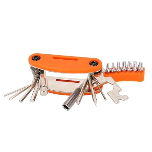 Generic 20 in 1 Bike Multitool, Cycling Multi Tool Kit Portable Integrated Professional for Travel for Camping (Orange) — view 2