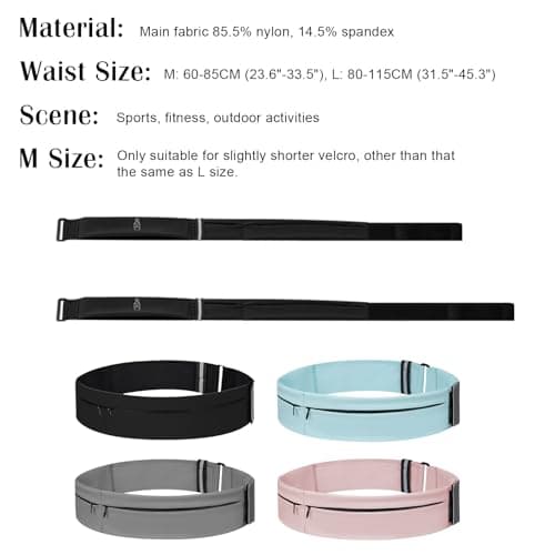 Running Belt for Women and Men Lightweight Running Waist Belt with Water Bottle Pocket, Multi-Pocket Phone Holder Running Pouch (1, Pink, Large-31.5" - 45.3") — view 6