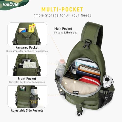 HALOVIE Sling Bags for Men, Anti Theft Crossbody Bag — view 4