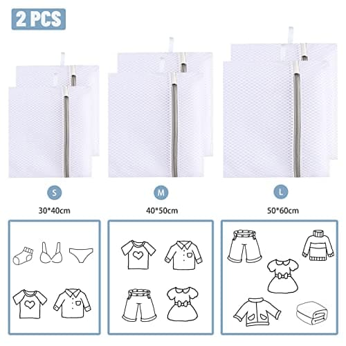 Mesh Laundry Bags, 2pcs Mesh Laundry Bag for Washing Machine, Laundry Bags with Zips, Delicates Wash Bag for Laundry, Socks, Blouse -30 x 40cm — view 4