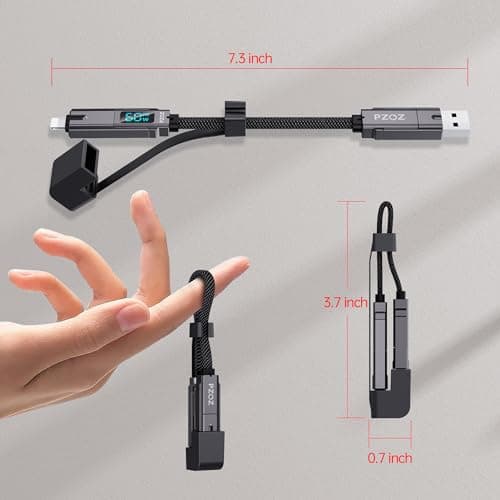 PZOZ Keychain Charging Cable Charger Cable Keyring Multi Charger Cable — view 2